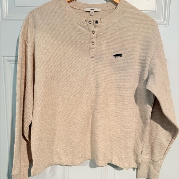 Vans Cream Henley Long Sleeve Shirt - Picture 1 of 2